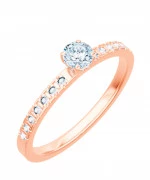 Pierścionek Bonore z różowego złota próby 585 z diamentem 0,4 ct