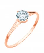 Pierścionek Bonore z różowego złota próby 585 z diamentem 0,7 ct