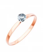 Pierścionek Bonore z różowego złota próby 585 z diamentem 0,4 ct