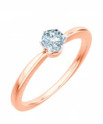 Pierścionek Bonore z różowego złota próby 585 z diamentem 0,4 ct