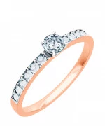 Pierścionek Bonore z różowego złota próby 585 z diamentem 0,5 ct