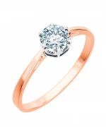 Pierścionek Bonore z różowego złota próby 585 z diamentem 0,7 ct