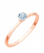 Pierścionek Bonore z różowego złota próby 585 z diamentem 0,4 ct