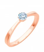 Pierścionek Bonore z różowego złota próby 585 z diamentem 0,4 ct