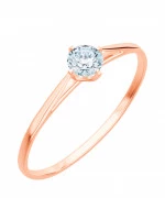 Pierścionek Bonore z różowego złota próby 585 z diamentem 0,4 ct