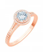 Pierścionek Bonore z różowego złota próby 585 z diamentem 0,7 ct