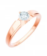 Pierścionek Bonore z różowego złota próby 585 z diamentem 0,4 ct