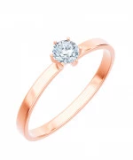 Pierścionek Bonore z różowego złota próby 585 z diamentem 0,4 ct