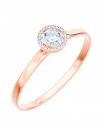 Pierścionek Bonore z różowego złota próby 585 z diamentem 0,4 ct
