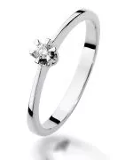 Pierścionek Bonore z białego złota próby 585 z diamentem 0,04 ct