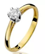 Pierścionek Bonore ze złota próby 585 z diamentem 0,15 ct