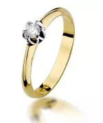 Pierścionek Bonore ze złota próby 585 z diamentem 0,1 ct