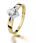 Pierścionek Bonore ze złota próby 585 z diamentem 0,12 ct