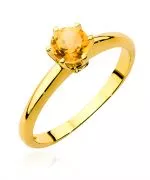 Pierścionek Bonore ze Złota próby 585 z cytrynem 0,6 ct