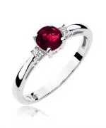 Pierścionek Bonore ze Złota próby 585 z granatem 0,6 ct