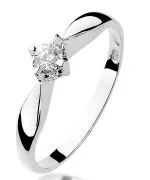 Pierścionek Bonore z białego złota próby 585 z diamentem 0,12 ct