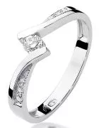 Pierścionek Bonore z białego złota próby 585 z diamentem 0,13 ct