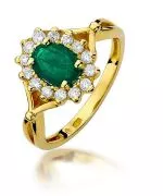 Pierścionek Bonore ze złota próby 585 ze szmaragdem 0,8 ct