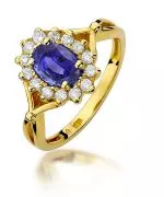 Pierścionek Bonore ze złota próby 585 z tanzanitem 0,7 ct
