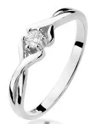 Pierścionek Bonore z białego złota próby 585 z diamentem 0,08 ct