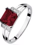 Pierścionek Bonore z białego złota próby 585 z granatem 1,3 ct