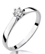 Pierścionek Bonore z białego złota próby 585 z diamentem 0,08 ct