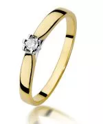 Pierścionek Bonore ze złota próby 585 z diamentem 0,04 ct