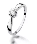 Pierścionek Bonore z białego złota próby 585 z diamentem 0,15 ct