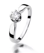 Pierścionek Bonore z białego złota próby 585 z diamentem 0,4 ct