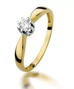 Pierścionek Bonore ze złota próby 585 z diamentem 0,15 ct