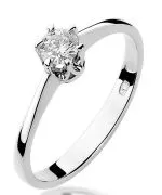 Pierścionek Bonore z białego złota próby 585 z diamentem 0,2 ct