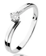Pierścionek Bonore z białego złota próby 585 z diamentem 0,08 ct