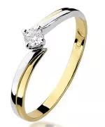 Pierścionek Bonore ze złota próby 585 z diamentem 0,08 ct