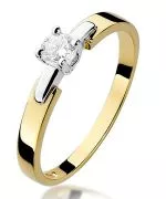 Pierścionek Bonore ze złota próby 585 z diamentem 0,2 ct