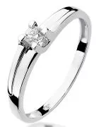 Pierścionek Bonore z białego złota próby 585 z diamentem 0,12 ct