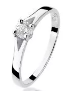 Pierścionek Bonore z białego złota próby 585 z diamentem 0,2 ct