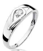 Pierścionek Bonore z białego złota próby 585 z diamentem 0,12 ct