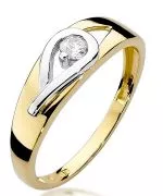 Pierścionek Bonore ze złota próby 585 z diamentem 0,12 ct