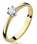 Pierścionek Bonore ze złota próby 585 z diamentem 0,15 ct