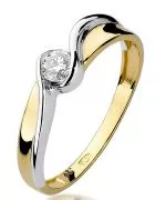 Pierścionek Bonore ze złota próby 585 z diamentem 0,15 ct