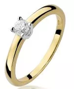 Pierścionek Bonore ze złota próby 585 z diamentem 0,2 ct