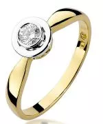 Pierścionek Bonore ze złota próby 585 z diamentem 0,2 ct