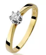 Pierścionek Bonore ze złota próby 585 z diamentem 0,12 ct