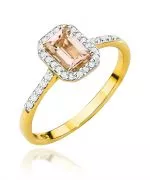 Pierścionek Bonore ze Złota próby 585 z morganitem 0,6 ct
