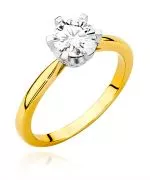 Pierścionek Bonore ze Złota próby 585 z diamentem 0,76 ct