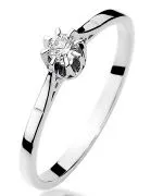 Pierścionek Bonore z białego złota próby 585 z diamentem 0,08 ct