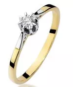 Pierścionek Bonore ze złota próby 585 z diamentem 0,08 ct