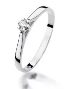 Pierścionek Bonore z białego złota próby 585 z diamentem 0,09 ct