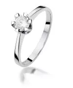 Pierścionek Bonore z białego złota próby 585 z diamentem 0,5 ct