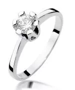 Pierścionek Bonore z białego złota próby 585 z diamentem 0,7 ct